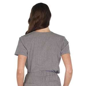 Custom Knitted Women's <b>Scrub</b> <b>Tops</b> Short Sleeve V Neck Pockets Design Wholesale Factory Price Nursing Wear - Product Image 3