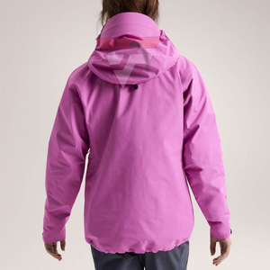 Veste de ski imperméable rose à capuche pour femme, coupe-vent, manteau de neige épais avec fermeture éclair, poignets ajustables, chaud pour l'escalade - Product Image 2