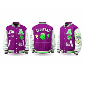 Veste universitaire personnalisée en gros pour hommes, veste de baseball de collège, veste bomber d'équipe - Product Image 1