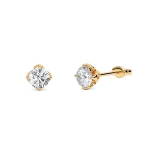 Boucles d'oreilles clous en diamant rond de 0,30 ct, diamant cultivé en laboratoire, en or 18 carats et platine - Product Image 2