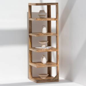 Estante Esquinero Hexagonal Vandana Merino, Mueble de Almacenamiento Moderno de Madera Sólida que Ahorra Espacio - Product Image 6