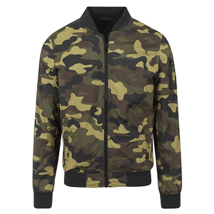 Blouson Bomber Homme Hiver Coupe Droite Léger Écologique Coupe-Vent Sportswear Décontracté Col Marin Zippé Motif Camouflage - Product Image 1