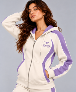 <b>Women's</b> Custom <b>Fleece</b> Zip Up Hoodie Full Zip Hooded Sweatshirt Contrast Stripe Athleisure Jacket Casual Streetwear <b>Top</b> <b>for</b> <b>Women</b> - Product Image 4