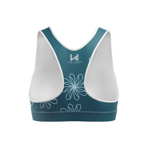 Sujetador deportivo con espalda cruzada y estampado floral para mujer de talla grande, soporte medio, para yoga y ropa deportiva, transpirable, de elastano y poliéster, top sin costuras - Product Image 3