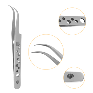 Eyelash Tweezers <b>Circling</b> Grip Lash Tools Stainless Steel Anti-Magnetic Durable Customization Available Stahlmann Pro Fine Tip - Product Image 4