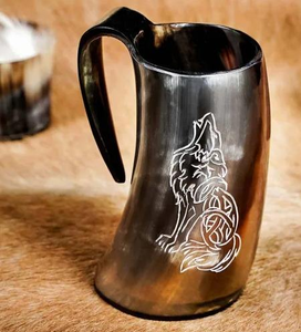 Taza de Cuerno Natural Hecha a Mano de Primera Calidad, a Prueba de Fugas, Apta para Lavavajillas, para Cerveza, Café y Regalos - Product Image 4