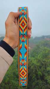 Cinturón Vaquero con Cuentas de Turquesa del Suroeste, Bordes de Cuero Hechos a Mano y Hebilla con Diseño Estilo Rodeo - Product Image 2