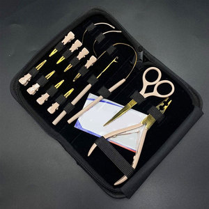 Kit d'outils pour extensions de cheveux, or et crème, outil boucle et crochet, kit d'outils pour extensions de cheveux en trame, kit de pinces professionnelles pour extensions de cheveux - Product Image 1