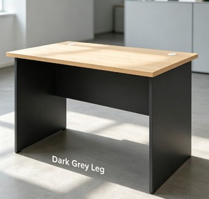Bureau de travail rectangulaire moderne avec plateau en bois, pieds gris foncé, design minimaliste, stable et autoportant, mobilier de bureau à domicile AY Office - Product Image 1