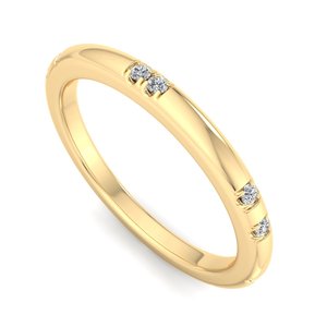 Bague d'éternité minimaliste en or rose de luxe sertie de diamants, coupe brillante ronde, empilable, bijoux de mode pour femmes - Product Image 5