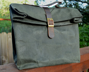 Bolsa de Almuerzo de Lona y Cuero Resistente, Bolsa Térmica Aislada, Porta Comida Impermeable para Viajes LCLB-0004 - Product Image 1