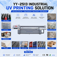 Printer UV Flatbed Baru 2513 untuk Mesin Inkjet UV LED 720x2880 DPI Otomatis untuk Kaca Kayu Akrilik Lembaran Logam Industri