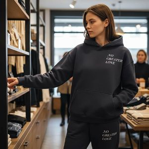 Sudadera con Capucha Personalizada 100% Algodón, Tejida para Invierno, Unisex, Lavada, Talla Grande, con Versículo Bíblico del Salmo - Product Image 2