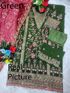 Conjunto de Ropa Étnica India para Mujer, 3 Piezas, Kurti, Kurta, Kameez, Salwar, Tela Modal, Estilo Pakistaní, Superventas - Product Image 3