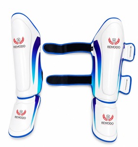 Wholesale REMODO INTERNATIONAL Custom Logo <b>MMA</b> <b>Shin</b> <b>Guard</b> Lightweight Leather Fiber Breathable Protection for Muay Thai Karate - Product Image 1
