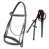 Rênes de saut d'obstacles en cuir italien tendance, équipement sportif indien de haute qualité, confortables pour la course équestre Horsekraft