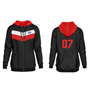 Sudadera con capucha personalizada con cremallera completa - Diseño vectorial de chevron - 100% algodón con acabado lavado - Product Image 1