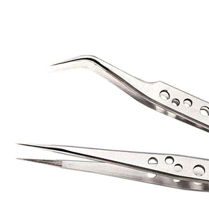 Pinzas de Precisión para Pestañas de Acero Inoxidable, Punta Fina Curvada, Herramienta de Belleza para Aislamiento de Extensiones de Pestañas, Uso Profesional en Salón, OEM ODM - Product Image 5