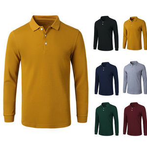 Mens Long Sleeve Polo Shirt Slim Fit Solid Color Soft Stretch Breathable Lightweight Casual Daily Wear <b>Classic</b> Collar Top - Product Image 6