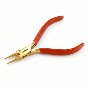 Pince à bec rond 120 mm en acier inoxydable, idéale pour la création de boucles, avec poignée PVC personnalisée, pour bijoux, perlage et travaux manuels – Vente chaude - Product Image 1