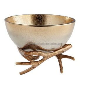 Bol décoratif en métal écologique fabriqué à la main Design fantaisie de style vintage avec pièce maîtresse en nickelage pour la décoration intérieure - Product Image 3