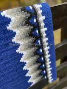 Meilleure qualité de laine de Nouvelle-Zélande Double tissage tapis de selle tissés à la main couleurs attrayantes pour Western Riding Show Horse Blanket - Product Image 3