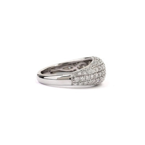 Pave Set Iced Moissanite <b>Dome</b> Signet <b>Ring</b> Multi Row Wedding <b>Ring</b> 925 Sterling Silver Rhodium Plated Hiphop Style Cocktail <b>Ring</b> - Product Image 4