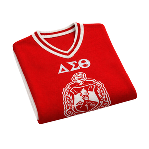 Maglione con Scollo a V Delta Sigma Theta per Donne, Vestibilità Comoda, Tessuto Premium, Abbigliamento Casual per Confraternite Greche - Product Image 6