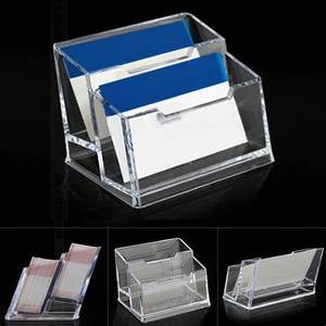 Porte-cartes de visite en acrylique transparent en gros support d'affichage de bureau à deux couches pour bureau et comptoir de réception - Product Image 3