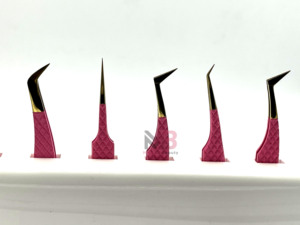 Magma Beauty Stainless Steel Eyelash Tweezers <b>Pink</b> Handle Precision Tip for Eyelash Extensions - Product Image 6