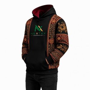 Sudadera con Capucha Personalizada para Hombre, Estampado Dorado Barroco, Estilo Urbano de Invierno, Hip Hop, Chaqueta de Forro Polar Extra Grande, Sudadera Informal con Capucha - Product Image 1
