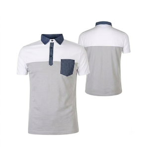 Custom Men grey <b>white</b> <b>Polo</b> Shirt Custom Contrast Color Short Sleeve Casual <b>Golf</b> wear manufacturer premium quality athletic fit - Product Image 1