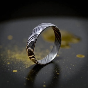 Hot Selling Handmade Damascus Steel <b>Ring</b> for Men Women Wedding Band Fashion Party <b>Ring</b> Custom Latest Design OEM Supplier - Product Image 1