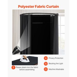 Nero 39X37X79 portatile spogliatoio spesse tende in poliestere per la Privacy spazio ombreggiatura gancio per il centro commerciale Boutique sarto - Product Image 3