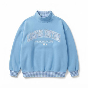 Sudadera casual de manga larga con cuello simulado y diseño gráfico de letras de Photo Club, color gris oscuro, oversize, para mujer, ideal para invierno, con frente raglán. - Product Image 3