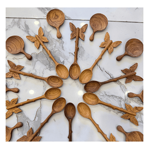 Wooden <b>spoon</b> crafted from natural hardwood material for cooking <b>serving</b> and kitchen utensil use, handmade by artisans in Vietnam - Product Image 3