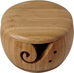 AZ ENTERPRISES Tazón de Madera para Hilos, Diseño Sencillo, Portátil, Moderno, 15 cm de Largo, 5 mm de Grosor, para Tejer a Mano, Almacenamiento Duradero para Manualidades - Product Image 1