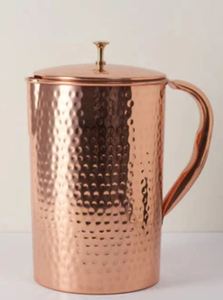Copper jug set for wellness focused home environment water serving metal set with <b>glasses</b> durable reusable kitchen dining drinkw - Product Image 3