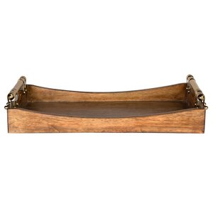 Plateau de service rond en bois Art Déco de haute qualité avec poignées en corde, plateau cadeau en bois naturel, fabricant OEM - Product Image 5