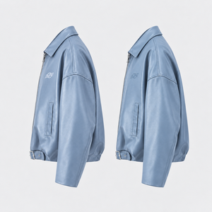 Light Blue Polyester Long V-neck Double Breasted Casual Solid Color Women's <b>Trench</b> Jacket <b>Waterproof</b> - Product Image 4