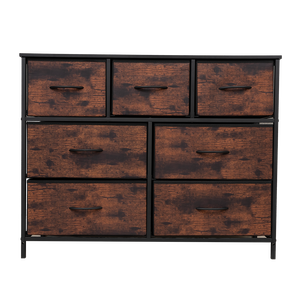 Commode Hua Cheng HC7BC en tissu, 7 tiroirs, acier inoxydable durable, MDF, meubles de salon modernes, panneau autoportant, pin du Vietnam - Product Image 1