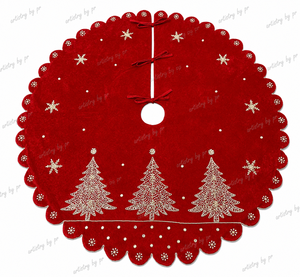 Artistry Luxury Velvet Christmas Tree <b>Skirt</b> 48" Handmade <b>Sequins</b> Embroidered Holiday Base Cover Custom Festive Decor - Product Image 6