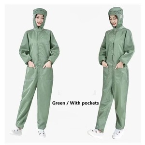 Unisex Polyester Protective <b>One</b>-piece Coveralls Dust-proof Static Cleanroom Garment Pockets Needle Detection <b>Paint</b> Work AM-01 - Product Image 4