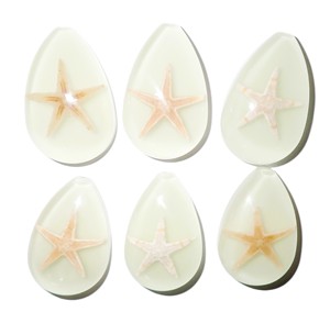 Starfish Real Specimen Plastic Cabochon Pear Cut <b>Top</b> 46x30 mm Glow Flat Bottom for Crafts and Jewelry Making - Product Image 1