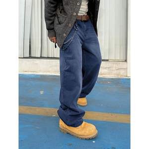 2025 pantalones vaqueros holgados estilo Hip Hop Y2K para hombre, pantalones vaqueros de pierna ancha desgastados, pantalones holgados informales, ropa de calle Jinco relajada - Product Image 6