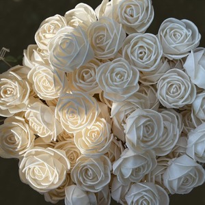 Ramo de Flores Artificiales de Madera Sola VADEE, Rosa Blanca Híbrida 001, Artesanía Sostenible Hecha a Mano para Bodas y Hogar - Product Image 6