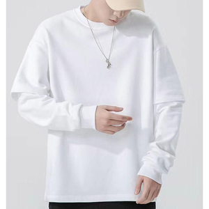 Camiseta de manga larga para hombre, mezcla de algodón de primera calidad, cuello redondo informal, estilo moderno, cómoda y transpirable - Product Image 4