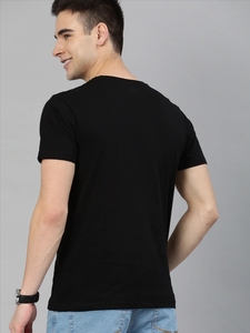Chemise décontractée à manches courtes pour homme en coton 100% tricoté noir ODM pour l'été - Product Image 3