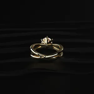 Fashion Jewelry With IGI Certified Crisscross Band Wedding Diamond <b>Ring</b> White For Women Buy Direct From <b>Indian</b> Trusted Supplier - Product Image 4