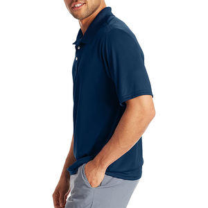 เสื้อโปโลผู้ชายแบบเรียบง่าย ดีไซน์แขนสั้น ผ้าฝ้าย สวมใส่สบาย - Product Image 3